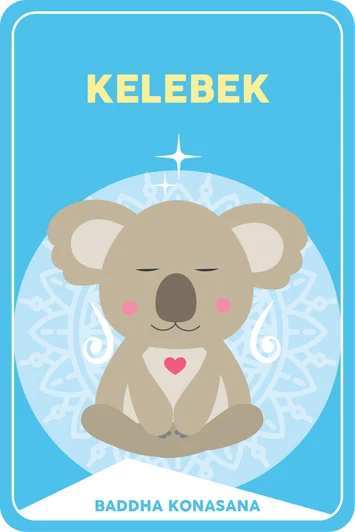 Kelebek pozu – çocuk yoga asana hafıza kartı